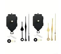 HEIBTENY Kit de movimiento de reloj de péndulo de cuarzo con eje largo para reparación de bricolaje, incluye manecillas de hora, minuto y segundo, mecanismo de repuesto preciso para paneles de 2 mm de