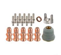 HEIBTENY Kit de punta de antorcha de corte de plasma de 23 piezas para PT-60 para IPT-60 PT-40 IPT-40, 10 electrodos 10 boquillas escudo tapa separador remolino para consumibles de anillo conjunto