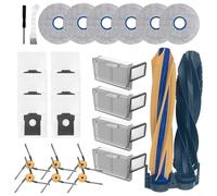 HEIBTENY Kit de repuesto de 26 piezas para aspiradora Dreame X60 Max Ultra, incluye cepillo de rodillo principal, cepillos laterales, filtros HEPA, almohadillas para fregona y bolsas de polvo