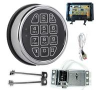 HEIBTENY Kit de repuesto de cerradura de seguridad electrónica con teclado digital cromado, cerradura solenoide y 2 llaves de anulación, para el hogar, hotel y gabinetes de seguridad