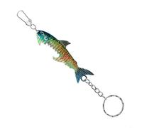 HEIBTENY Llavero abrebotellas para tiburón, cebo de metal con forma de pez, abridor de cerveza con llavero, pesca novedosa para hombres y mujeres, herramienta ligera portátil de 9 cm para camping, bar