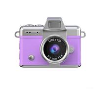 HEIBTENY Llavero cámara digital con pantalla abatible de 180°, grabadora de video HD 720P, retro portátil para videocámara con luz de relleno y modo de belleza, recargable tipo C para (morado)