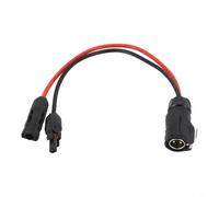 HEIBTENY LP-20 - Cable adaptador de conector de aviación de 2 pines para panel solar Hella, 10 AWG, 40 cm, resistente al agua, IP67 para RV, caravana, sistema fuera de la red, negro y rojo