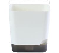 HEIBTENY Maceta de plástico transpirable con depósito desmontable para crecimiento de estilo moderno para el hogar, oficina, escritorio, color blanco 3 (tamaño mediano T104)