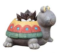 HEIBTENY Maceta de resina hecha a mano para suculentas con drenaje, adorable decoración de jardín para interiores y exteriores, espacios de oficina en casa, macetas coloridas para escritorio o estante