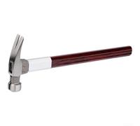 HEIBTENY Martillo de garra curvado con mango aislado, cabeza antideslizante de acero de alto carbono para arranque de uñas, agarre ergonómico de madera dura para trabajos de armado de techo, 15.8