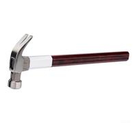 HEIBTENY Martillo de garra curvado con mango aislado, cabeza antideslizante de acero de alto carbono para arranque de uñas, agarre ergonómico de madera dura para trabajos de armado de techo, 15.8