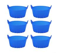 HEIBTENY Moldes de silicona, 6 moldes antiadherentes para hornear para freidora de aire, resistentes al calor para magdalenas, huevos, cupcakes, utensilios de horno reutilizables, negro, gris, rojo