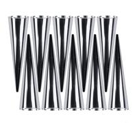 HEIBTENY Paquete de 12 tubos antiadherentes de acero inoxidable inclinados para hornear bordes para relleno de crema y moldear pan, accesorios de cocina antioxidantes para el hogar (12 x 3 x 3 cm)