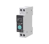 HEIBTENY Para disyuntor inteligente 1P 63A para Tuya WiFi Control remoto inalámbrico Medición riel DIN Interruptor de automatización del hogar Panel eléctrico Dispositivo de seguridad Blanco (con