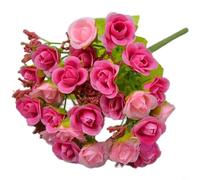 HEIBTENY Para ramo de boda, arreglo de rosas de seda con 21 cabezas, flores artificiales, accesorio de fotografía, decoración del hogar, elegante centro de mesa de exhibición floral, decoración de
