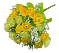 HEIBTENY Para ramo de boda, arreglo de rosas de seda con 21 cabezas, flores artificiales, accesorio de fotografía, decoración del hogar, elegante exhibición floral, centro de mesa, decoración de
