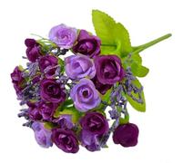 HEIBTENY Para ramo de boda, arreglo de rosas de seda con 21 cabezas, flores artificiales, accesorio de fotografía, decoración del hogar, elegante centro de mesa de exhibición floral, decoración de