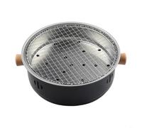 HEIBTENY Parrilla de carbón portátil, barbacoa de acero inoxidable de 12.6 pulgadas, para camping, picnic, portón trasero, playa, mesa desmontable, fácil de limpiar, negro (es negro)