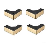 HEIBTENY Patas de metal ajustables en forma de L, paquete de 4 unidades con carga de 160 libras por pierna, almohadillas antideslizantes para sofás, camas, armarios, mesas, proyectos de bricolaje