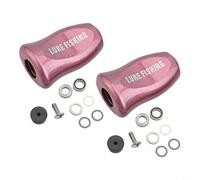 HEIBTENY Perilla de carrete de pesca para Daiwa para SLP Works Tatula para Zillion Fuego ABS Spinner Bait Handle Grip con rodamientos y tornillos 329 x 205 mm piezas de repuesto para (2 piezas rosas)