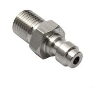 HEIBTENY Pezón relleno de conexión rápida macho de 8 mm, acoplamiento unidireccional de acero inoxidable para compresor de aire, kit de válvula de llenado HPA N2 de 300 bar/4500 PSI con junta tórica