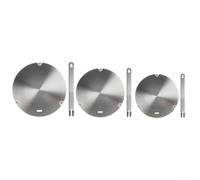 HEIBTENY Placa conductora de calor de acero inoxidable para cocinas de inducción, distribución uniforme del calor, base antideslizante, fácil de limpiar, compatible con varias ollas, 18 x 18 cm, 22 x