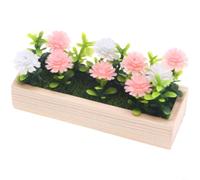 HEIBTENY Planta en maceta en miniatura de plástico rosa y blanco, 8 x 27 x 45 cm, decoración realista de jardín, para casa de muñecas, accesorios de diorama BJD, escena del hogar (blanco polvo)