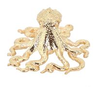 HEIBTENY Pomo de gabinete de pulpo de latón dorado con un solo agujero mango vintage rústico cajón tirador, para muebles de armario de cocina, 55 x 46 mm