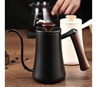 HEIBTENY Pour Over - Cafetera de acero inoxidable 304 con cuello de cisne | Con boquilla de 7 mm y agujero para termómetro, para el hogar, para barista, cerveza negra, 600 ml