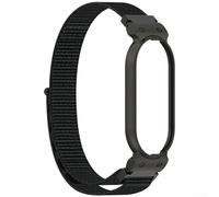 HEIBTENY Pulsera para grabadora de voz PLAUD NOTE Pin AI, correa ajustable con tela tejida y marco de metal, 265 mm de longitud para muñecas de 5.5 a 8.7 pulgadas, color plateado (negro)