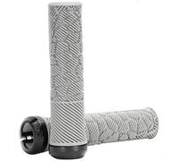 HEIBTENY Puños de manillar de bicicleta con anillo de bloqueo antideslizante TPE y PP5 MTB Grips para absorción de golpes, agarre seguro para bicicleta plegable de montaña (negro)(gris)