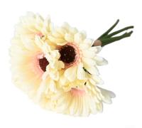 HEIBTENY Ramo de margaritas de girasol de seda artificial de 28 cm con pétalos detallados, accesorio de fotografía de boda y decoración del jardín del hogar, para exhibición en interiores, eventos al