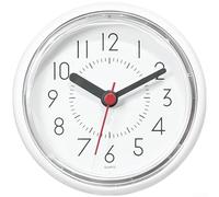 HEIBTENY Reloj de pared resistente al agua, movimiento silencioso de barrido para baño, cocina, ambientes húmedos, cubierta trasera sellada de plástico ABS con gancho de ventosa y soporte giratorio