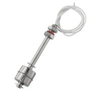 HEIBTENY Sensor de nivel de agua vertical de 100 mm, interruptor de flotador de acero inoxidable, reversible, NO para bomba de tanque, control de alarma, drenaje, uso industrial, plata