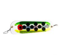 HEIBTENY Señuelo de salmón de 21 cm, cebo de ABS en forma de pez con purpurina reflectante y rodamiento giratorio, cuerpo doble curvo, para peces depredadores, aparejos de plástico (01)