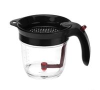 HEIBTENY Separador de grasa con liberación inferior, separador de grasa de 4 tazas para cocinar, diseño sin boquilla con tapa coladora, plástico resistente al calor, apto para lavavajillas, color