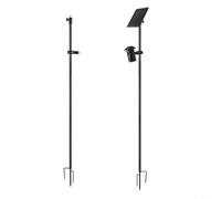 HEIBTENY Soporte de cámara de seguridad de metal ajustable con soporte de panel solar para anillo para parpadeo para Arlo, para altura para poste angular estaca de tierra para vigilancia al aire libre