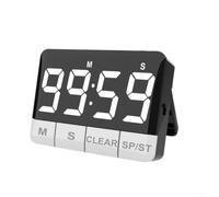 HEIBTENY Temporizador con alarma fuerte y función de cuenta regresiva, volumen de 3 niveles de hasta 120 dB, administrador de pantalla grande para cocinar, hornear, estudio, parte trasera magnética y