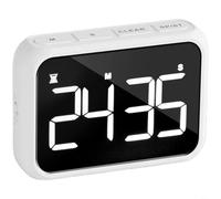 HEIBTENY Temporizador LED recargable con pantalla grande de 4 pulgadas, batería de 600 mAh, soporte de gancho magnético, brillo y volumen ajustables, reloj de cuenta regresiva doble para estudio de