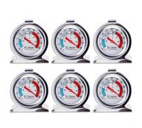 HEIBTENY Termómetro de refrigerador de acero inoxidable tipo dial medidor de temperatura del congelador sin batería, monitor de temperatura del refrigerador, fácil de leer (6 piezas)
