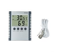 HEIBTENY Termómetro digital higrómetro con sonda de 2 m, medidor de temperatura y humedad para interiores y exteriores, pantalla LCD con indicador de comodidad de registro mínimo/máximo para