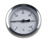 HEIBTENY Termómetro industrial de tubo de 63 mm - Caja de aluminio con bolsillo extraíble de latón, rosca BSPT impermeable, rango de temperatura de 0-120 °C, apto para sistemas de calefacción y