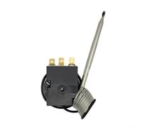 HEIBTENY Termostato mecánico ajustable, para refrigeradores, regulador de temperatura de -30.0 °C a 30.0 °C con tubo capilar de 1500 mm, ABS y perilla de control de refrigeración de metal, para