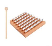 HEIBTENY Timbre de mano portátil de 7 tonos con mazo, instrumento de percusión de mano de metal y madera para atención plena, yoga, meditación, gestión del aula y mejora de la concentración