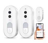 HEIBTENY Timbre de video WiFi para Tuya, resolución HD de 720P con conversación bidireccional, visión gran angular de 160°, sensor de movimiento PIR, para visión nocturna, diseño resistente a la