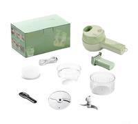 HEIBTENY Trituradora Manual para acero Inoxidable sin Cable para Cocina | 4 funciones: picar, cocinar, pelar, limpiar; motor , resultados uniformes, para ideal ajo chile