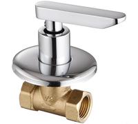 HEIBTENY Válvula de ducha oculta de cobre Grifo montado en la pared de apertura rápida, para baño y sistema de agua solar Acabado plateado Válvula mezcladora en pared, con Easy (C)