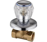 HEIBTENY Válvula de ducha oculta de cobre, grifo montado en la pared de apertura rápida, para baño y sistema de agua solar, acabado plateado, válvula mezcladora en pared, con Easy(A)