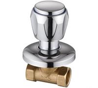HEIBTENY Válvula de ducha oculta de cobre grifo montado en la pared de apertura rápida, para baño y sistema de agua solar, acabado plateado, válvula mezcladora en pared, con Easy(B)