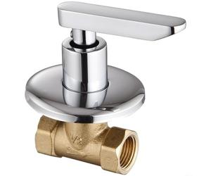 HEIBTENY Válvula de ducha oculta de cobre Grifo montado en la pared de apertura rápida, para baño y sistema de agua solar Acabado plateado Válvula mezcladora en pared, con Easy (C)