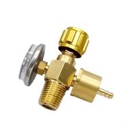 HEIBTENY Válvula de interruptor de oxígeno de cilindro de acero portátil de 2L, cuerpo de cobre para soplete de soldadura, válvula de gas de latón con perilla de aluminio para mantenimiento de