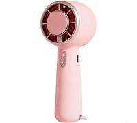 HEIBTENY Ventilador de mano recargable por USB, con tecnología de refrigeración por hielo, 3 velocidades, portátil, sin hojas, sin escobillas, 1800 mAh, para viajes, oficina, al aire libre, silencioso