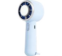 HEIBTENY Ventilador de mano recargable por USB, con tecnología de refrigeración por hielo, ventilador de escritorio portátil de 3 velocidades, sin hojas, sin escobillas, 1800 mAh, para viajes, oficina