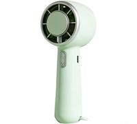 HEIBTENY Ventilador de mano recargable por USB, con tecnología de refrigeración por hielo, ventilador de escritorio portátil de 3 velocidades, sin hojas, sin escobillas, 1800 mAh, para viajes, oficina